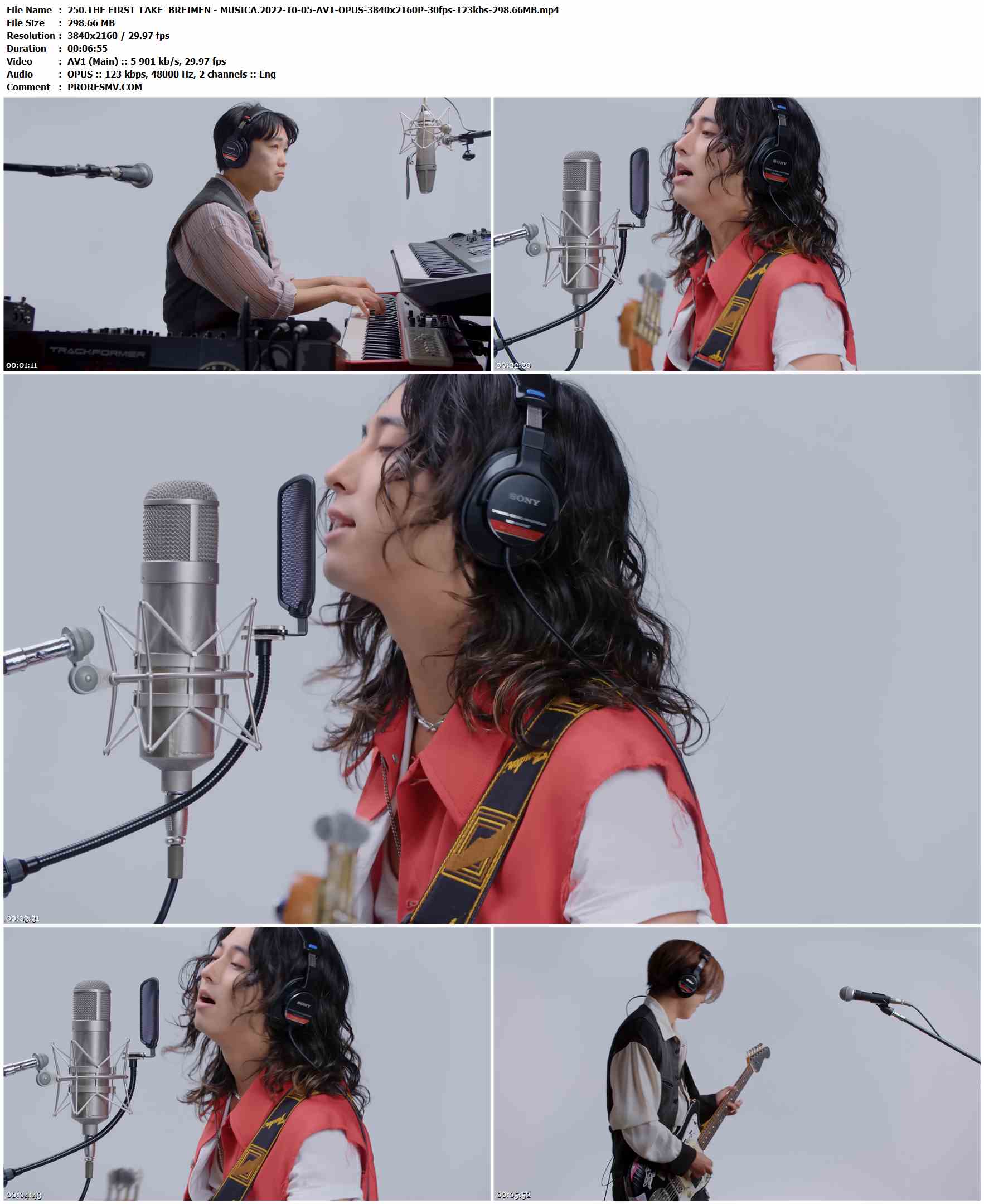 250.THE FIRST TAKE BREIMEN - MUSICA.2022-10-05-AV1-OPUS-3840x2160P-30fps-123kbs-298.66MB官方MV_高清MV